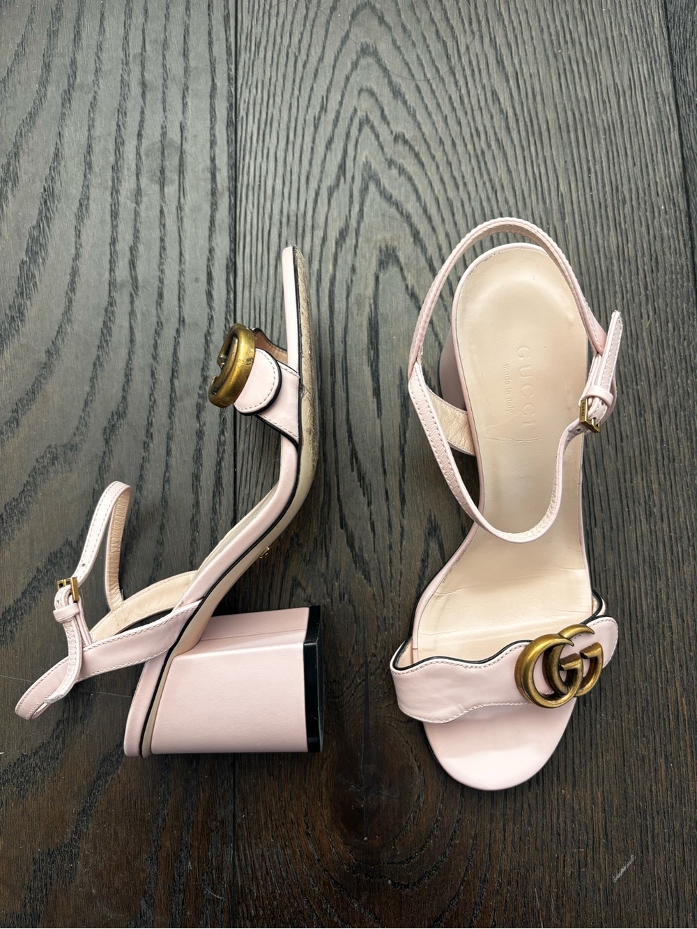 Gucci GG Marmont Block Heel (3” or 75mm) in Perfect Pink - Picture 2 of 7